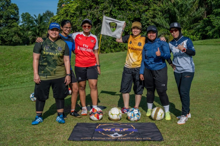 Footgolf group: (From left) Jamiatul Akmal Abdul Jabar, Sabrina Joan, Vanesha, Noorain Shaharuddin, Khuzaimah Mezelan and Hazreena Aida get together for a picture after their round
