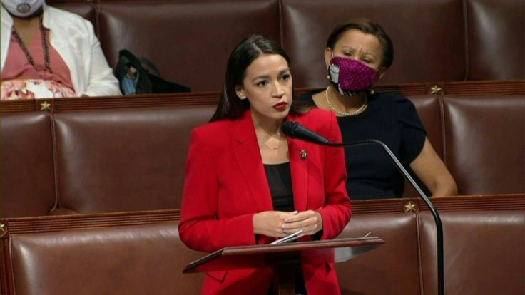 IMAGES AND SOUNDBITESCongresswoman Alexandria Ocasio-Cortez explains in front of the House her strained exchange with Republican Ted Yoho on the Capitol steps, who called her "disgusting" and a "fucking bitch". "This language is not new", she added, becau