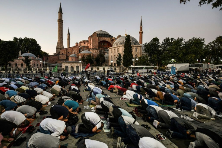 There were outdoor prayers of celebration after the reconversion was announced.
