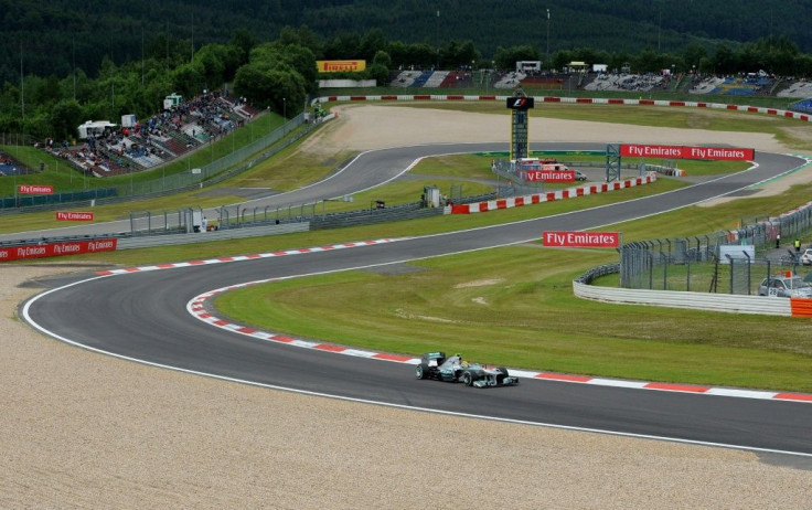 Nico Rosberg's Mercedes navigates a bend at the Nurburgring in 2013, the last time a Grand Prix was held there but the historic German circuit will be pressed into action this season