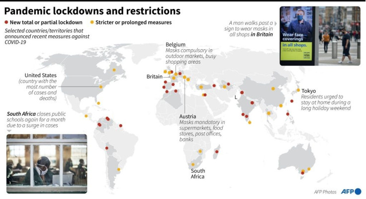 Major countries and territories which have recently adopted new measures to slow the spread of COVID-19, as of July 23.