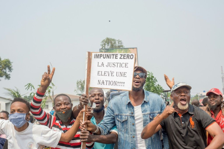 Thursday's heated protest was launched after Tshisekedi sacked two strongmen of the former regime
