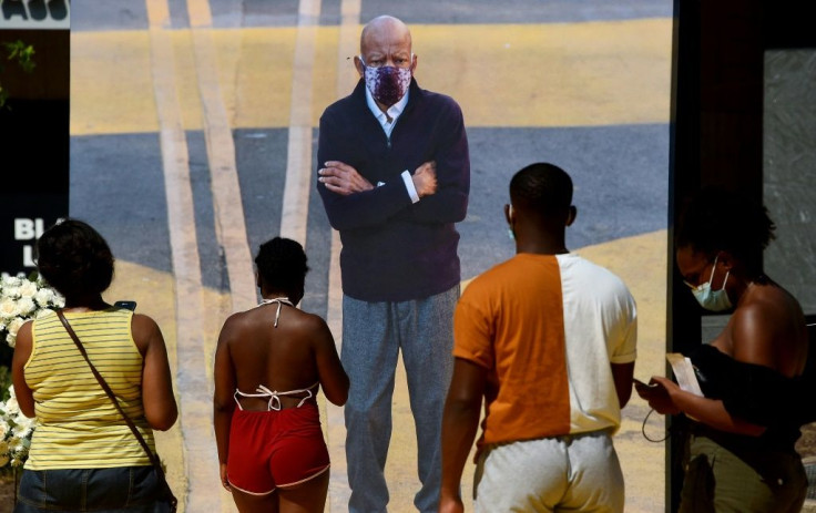 A mural of civil rights leader John Lewis at Black Lives Matter Plaza in Washington