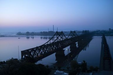 The Friendship Bridge in Dandong between China and North Korea. Before coronavirus restrictions, many North Korean women travelled back and forth across the porous border with China
