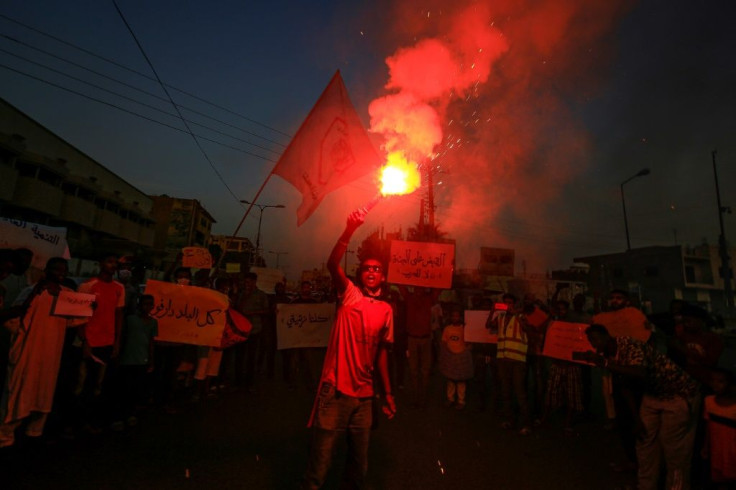 Protesters in Khartoum on July 4 rally in solidarity with people in parts of Darfur province following recent incidents of killings and looting there