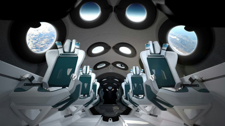 A rendering of the planned interior of the Virgin Galactic spacecraft, published by the company