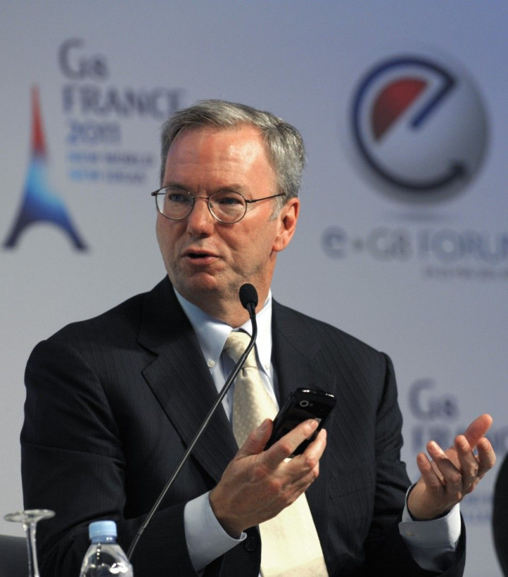 Google Executive Chairman Schmidt attends the eG8 forum in Paris