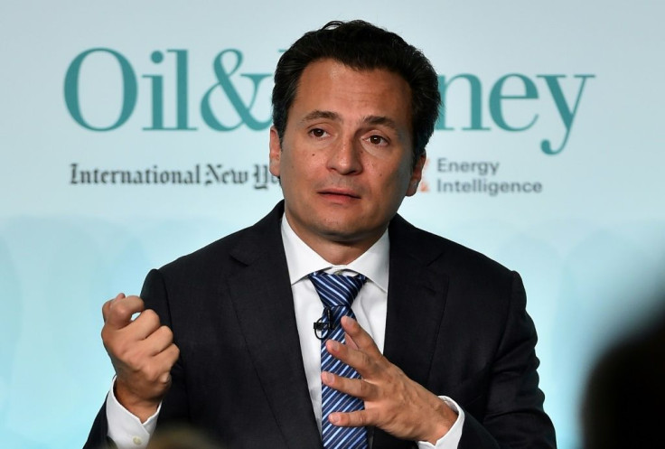 Former head of Mexico's state oil company PEMEX, Emilio Lozoya, pictured in 2015, is on trial for two counts of corruption