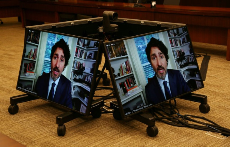Canada's Prime Minister Justin Trudeau testifies via video conference during a House of Commons Standing Committee on Finance July 30, 2020 in Ottawa, Canada