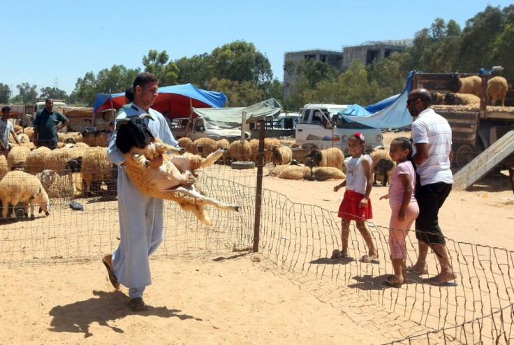Eid Al-Adha is celebrated each year by Muslims, who in Libya sacrifice animals according to religious traditions, including goats and sheep as well as cows and camels