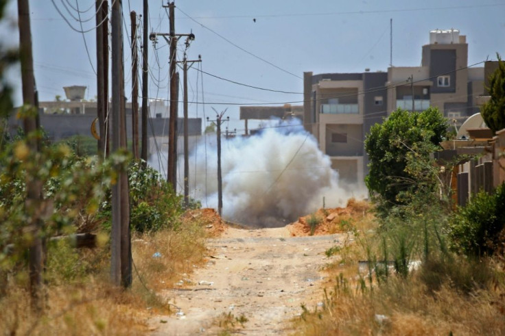 Mine clearance operations in June south of the Libyan capital Tripoli after the retreat of forces allied with eastern-based strongman Khalifa Haftar