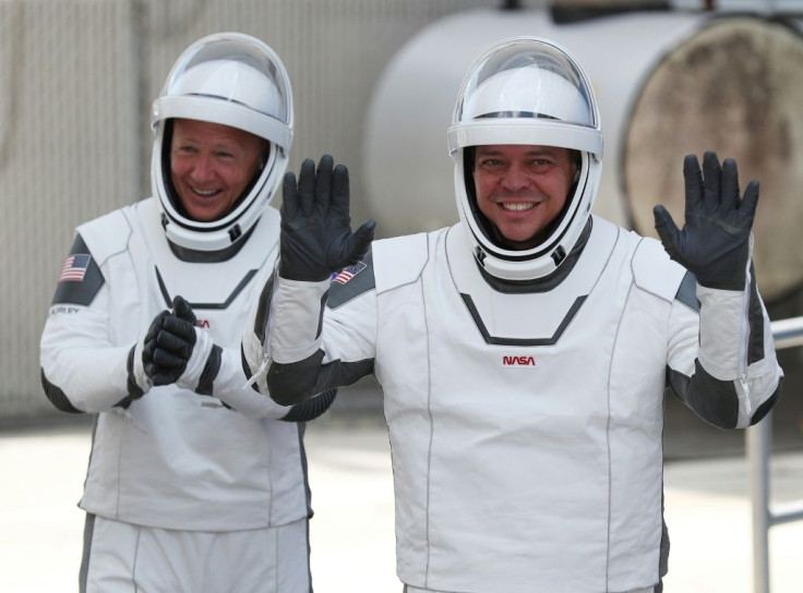 Bob Behnken (r) and Doug Hurley (l) blasted off from Cape Canaveral on May 30 on board a SpaceX Crew Dragon, and are supposed to splash down off the coast of Florida on Sunday afternoon