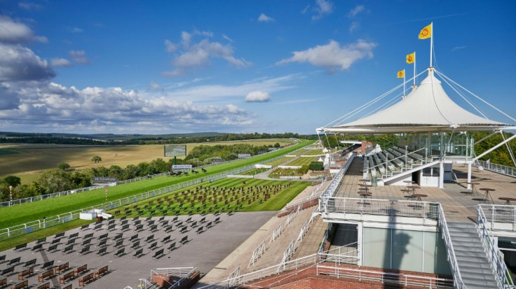 Empty stands at Goodwood racecourse