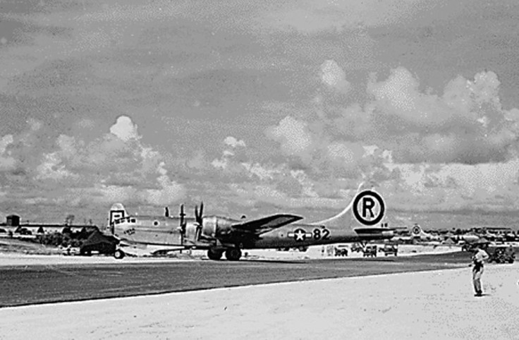 The US bomber Enola Gay dropped the atomic bomb over Hiroshima on August 6, 1945 at 8:15am local time
