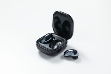 This handout photo obtained August 5, 2020 courtesy of Samsung, shows the wireless Samsung Galaxy Buds