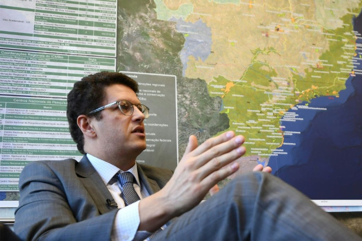 Brazilian Environment Minister Ricardo Salles offers an interview to AFP at his office in Brasilia, on August 4, 2020