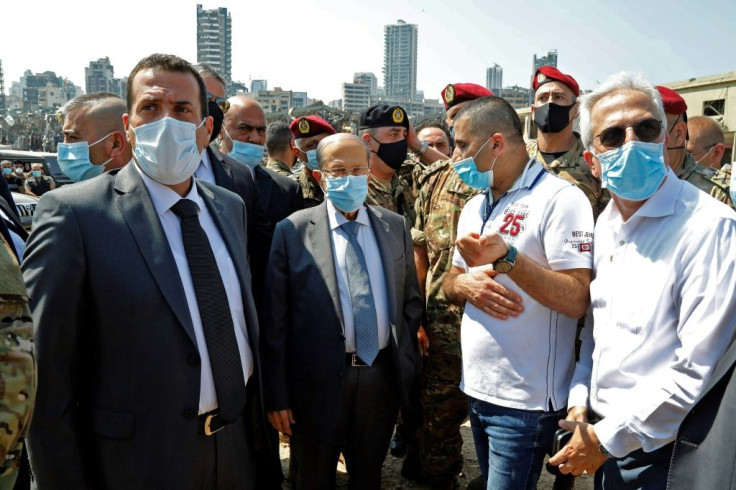 President Michel Aoun visited the seat of the massive blast but he and the rest of Lebanon's political class face angry questions over how a shipment of highly explosive fertiliser could have been left stored for years in the heart of the city