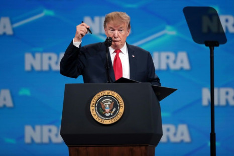 US President Donald Trump addresses the annual National Rifle Association convention in 2019