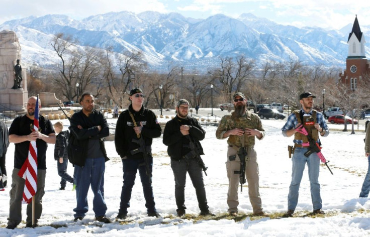 Gun owners at a protest against gun restrictions in Utah in February, 2020