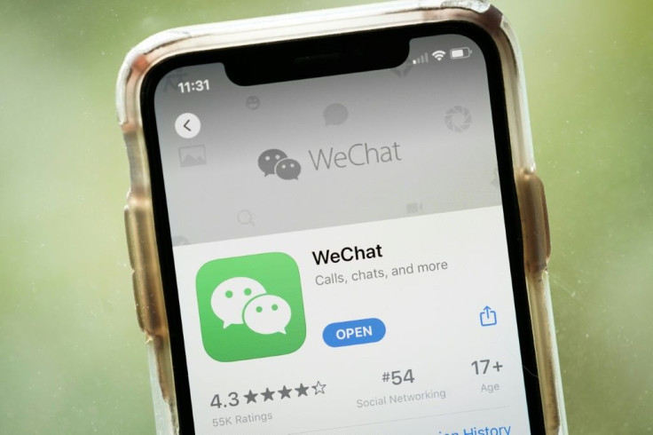 The WeChat app on an Apple iPhone: President Donald Trump has ordered a ban on the Chinese-owned app, as well as the TikTok app, in 45 days