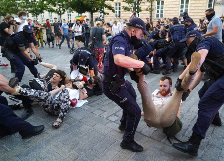 Warsaw police said  48 people were arrested during the protest