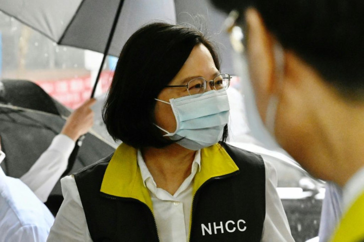 Taiwan President Tsai Ing-wen, whose response to the coronavirus pandemic has won wide praise, visits the island's Centers for Disease Control in May 2020