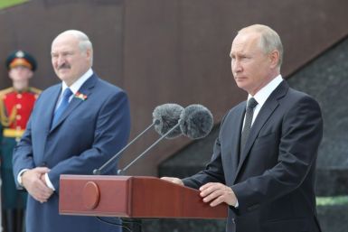 Lukashenko has maintained close ties with Moscow. He is seen here with Vladimir Putin in Russia on June 30