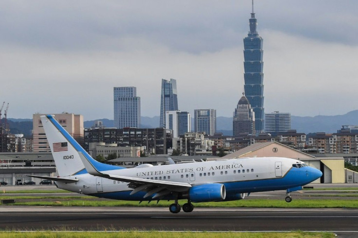 A plane carrying US health chief Alex Azar touched down in Taipei on Sunday