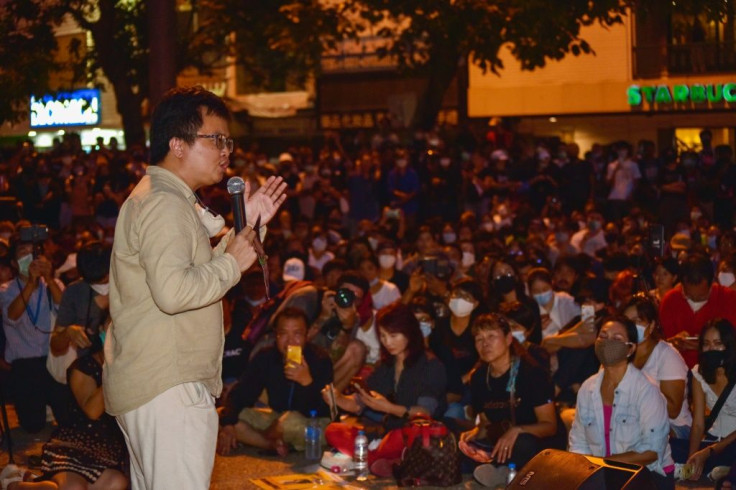 Activist Anon Numpa spoke at a rally in northern Thailand soon after being released on bail