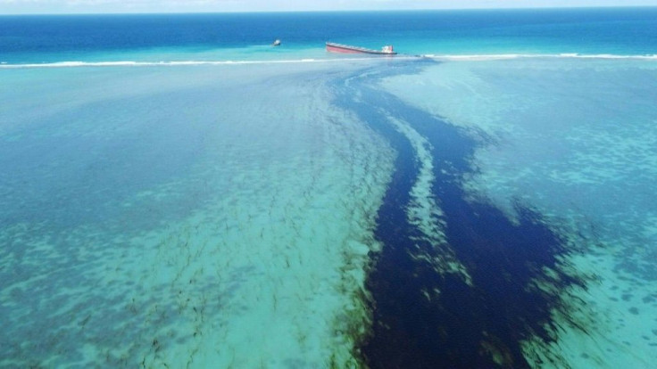Drone images show vast amounts of oil leaking from a bulk carrier off Mauritius after it ran aground in the southeast of the island. Ecologists fear the ship could break up, which would cause an even greater leak and inflict potentially catastrophic damag