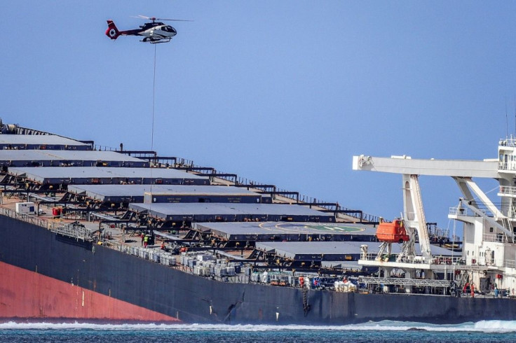 Fuel was being airlifted by helicopter to the shore, but efforts to pump more from the hold were being thwarted by rough seas and strong winds