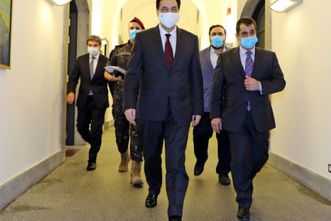 Diab pictured in June wearing a face mask due to the COVID-19 pandemic ahead of an emergency cabinet session