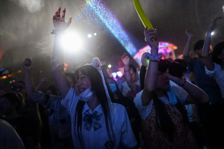 Fans at a music festival in Wuhan on 4 August