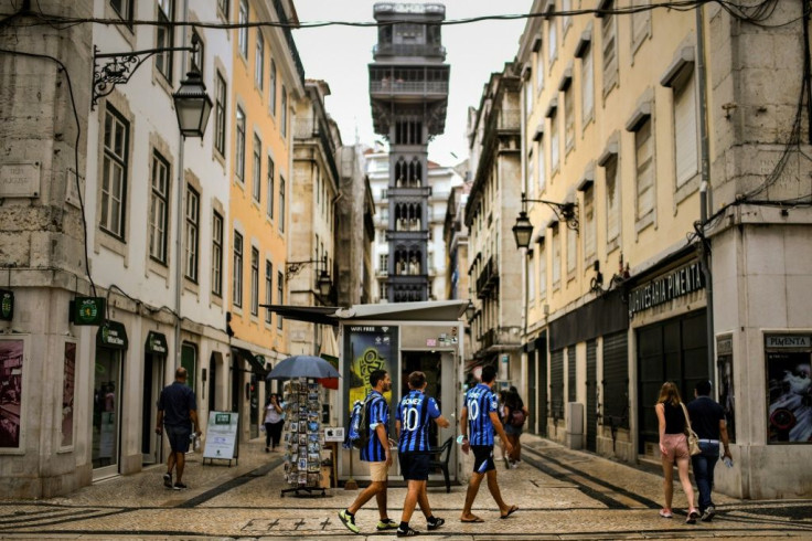 Atalanta supporters in Lisbon on Tuesday