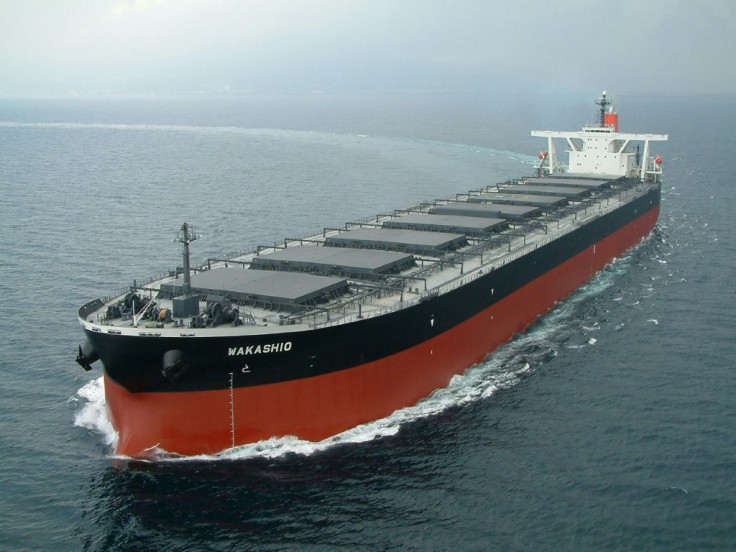 The Japanese-owned bulk carrier, pictured here at an undisclosed location on May 15, ran aground on one of the world's most acclaimed marine coasts