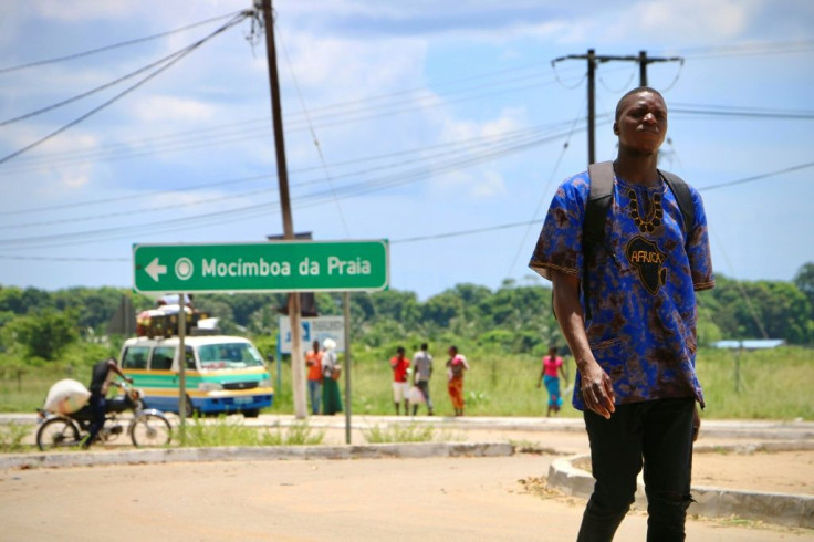 The entrance to Mocimboa da Praia, a northern Mozambique town that has been occupied by Islamist militants