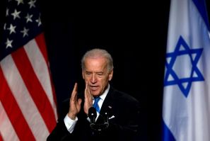 Joe Biden giving a speech in Tel Aviv in 2010