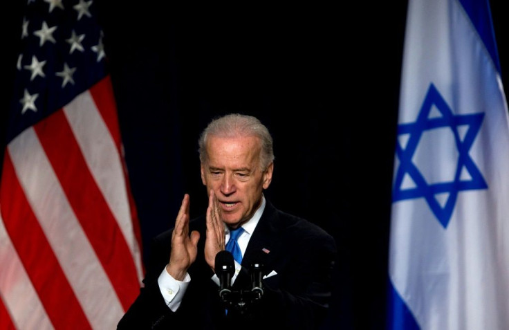 Joe Biden giving a speech in Tel Aviv in 2010