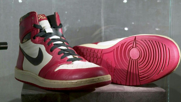 A pair of Michael Jordan's sneakers sold for $615,000, Christie's auction house announced on Thursday, shattering a record set just months ago by the sale of another pair of the basketball legend's shoes. The sneakers were a pair of Air Jordan 1 Highs tha