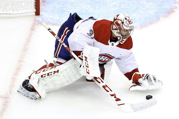 Montreal goaltender Carey Price makes a save in the Canadiens' 5-0 NHL playoff victory over the Philadelphia Flyers