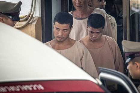 Zaw Lin (left) and Win Zaw Tun (right) were found guilty of the rape and murder of Hannah Witheridge and of killing David Miller