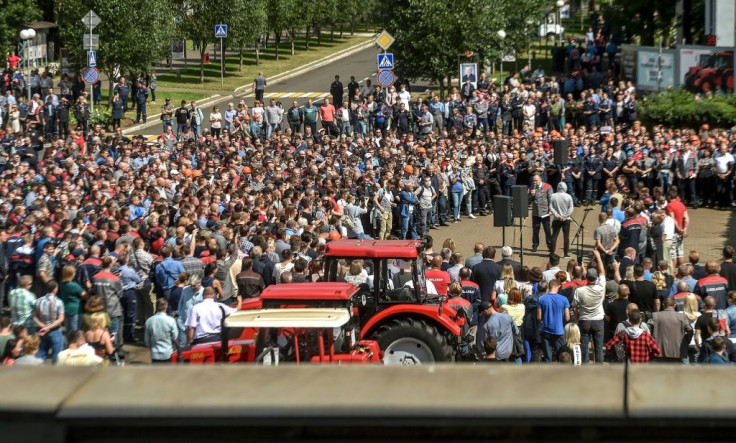 Workers from the Minsk tractor plant (MTZ) walked off the job in solidarity with the Belarusian opposition protesters