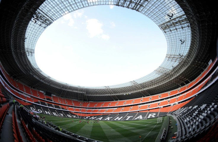 Shakhtar Donetsk's Dombass Arena has been left deserted in Ukraine's war-torn eastern region