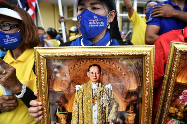 There were royalist counter-protesters as well, who chanted 'Long live the king'