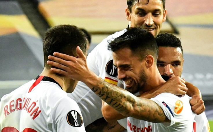 Suso (centre) equalised for Sevilla midway through the first half