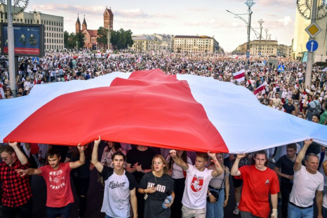 More than 100,000 people took part in a "March for Freedom" in Minsk on Sunday