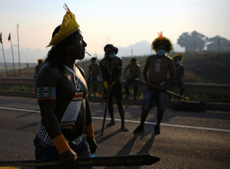 The protesters are demanding that the government act to stop encroachments by gold miners and deforestation in the Amazon