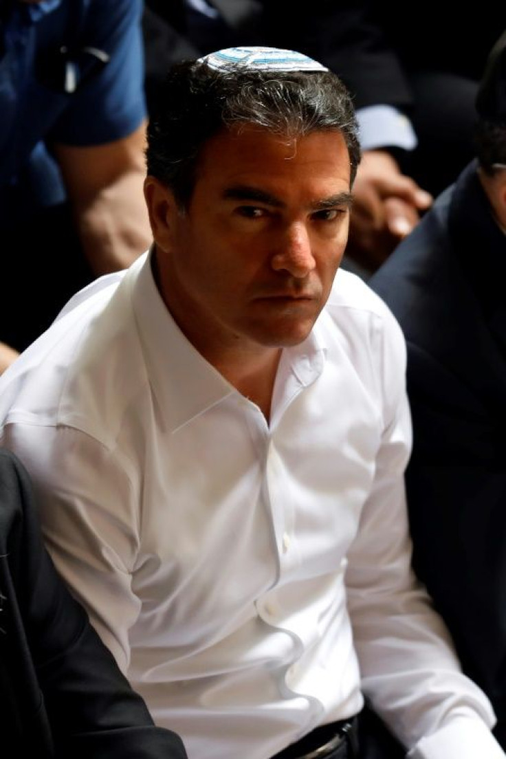 A file photo from 2017 shows Mossad chief Yossi Cohen at an event for the dedication of a new memorial wall for Israel's fallen servicemen and women in Jerusalem