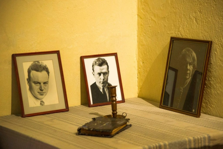 Portraits of the sons and wife of Leon Trotsky, one of the leaders of the Russian Revolution, at his house (now a museum) in the Coyoacan neighborhood of Mexico City