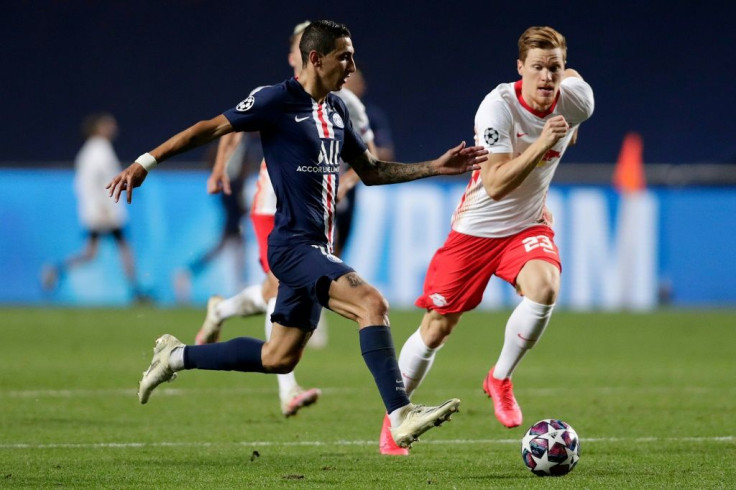 Angel Di Maria in action for PSG against Leipzig